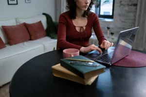 woman working from home